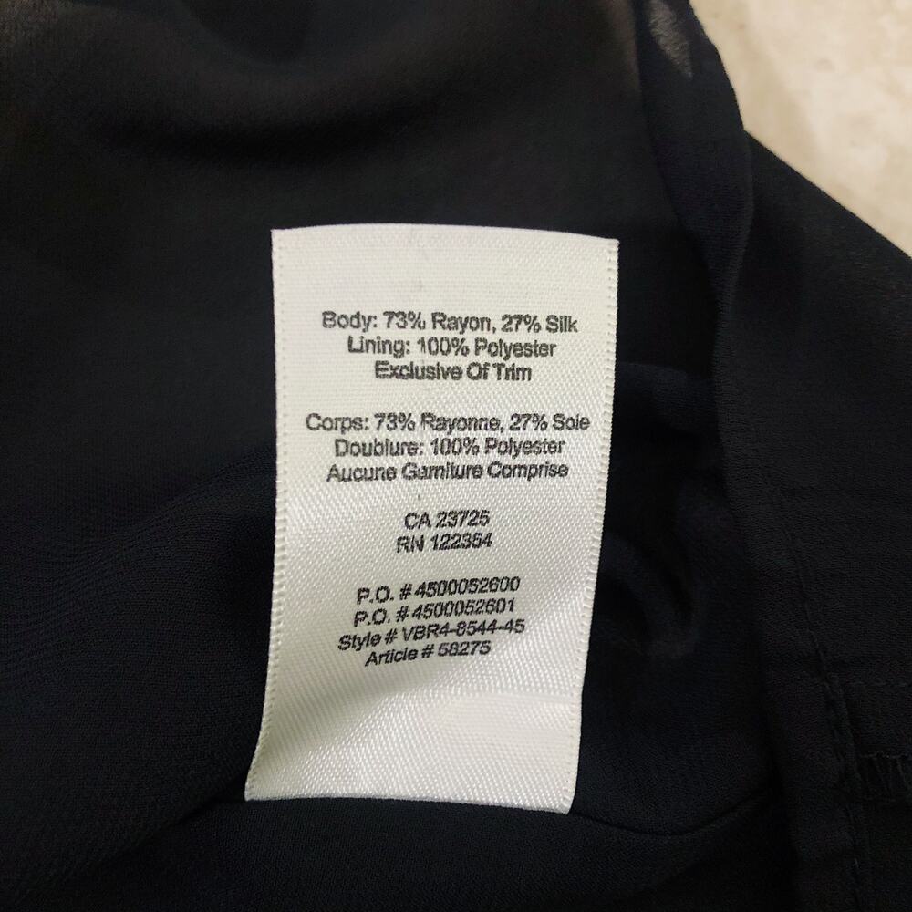 Aritzia Wilfred Floral Silk Velvet Overlay Black Mini Tunic Shirt Dress XS - Picture 6 of 9